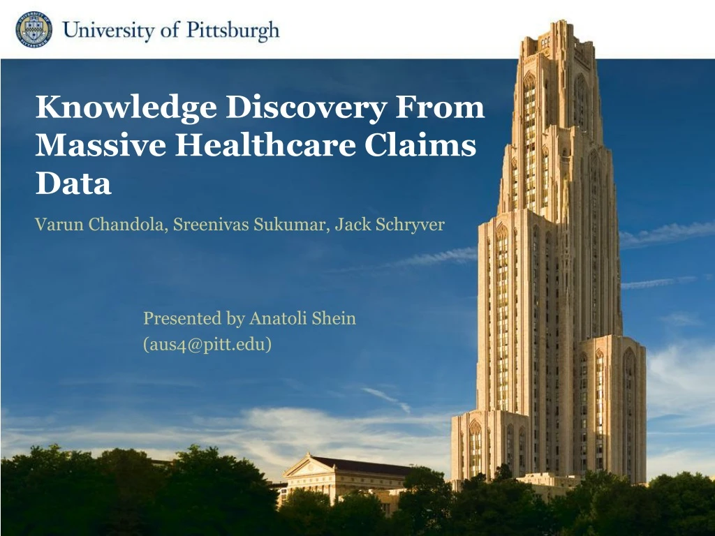 knowledge discovery from massive healthcare claims data