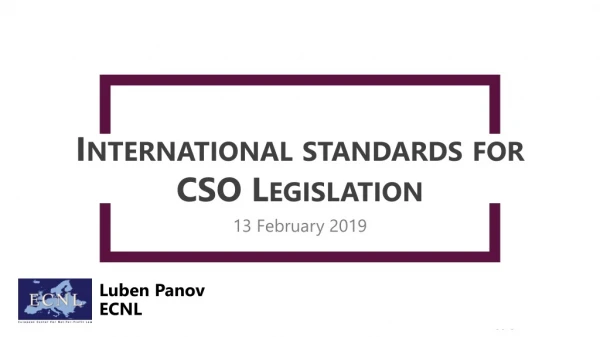 International standards for CSO Legislation