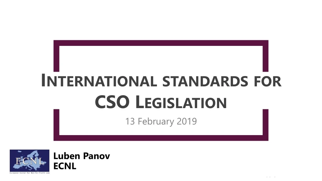 international standards for cso legislation