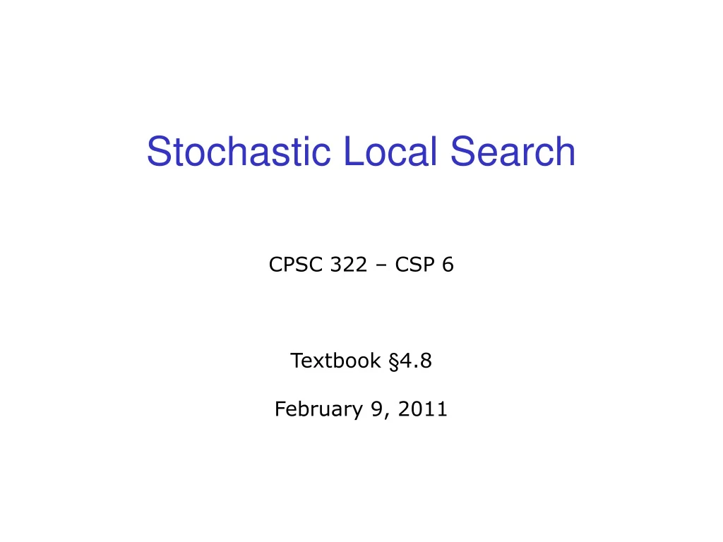 stochastic local search