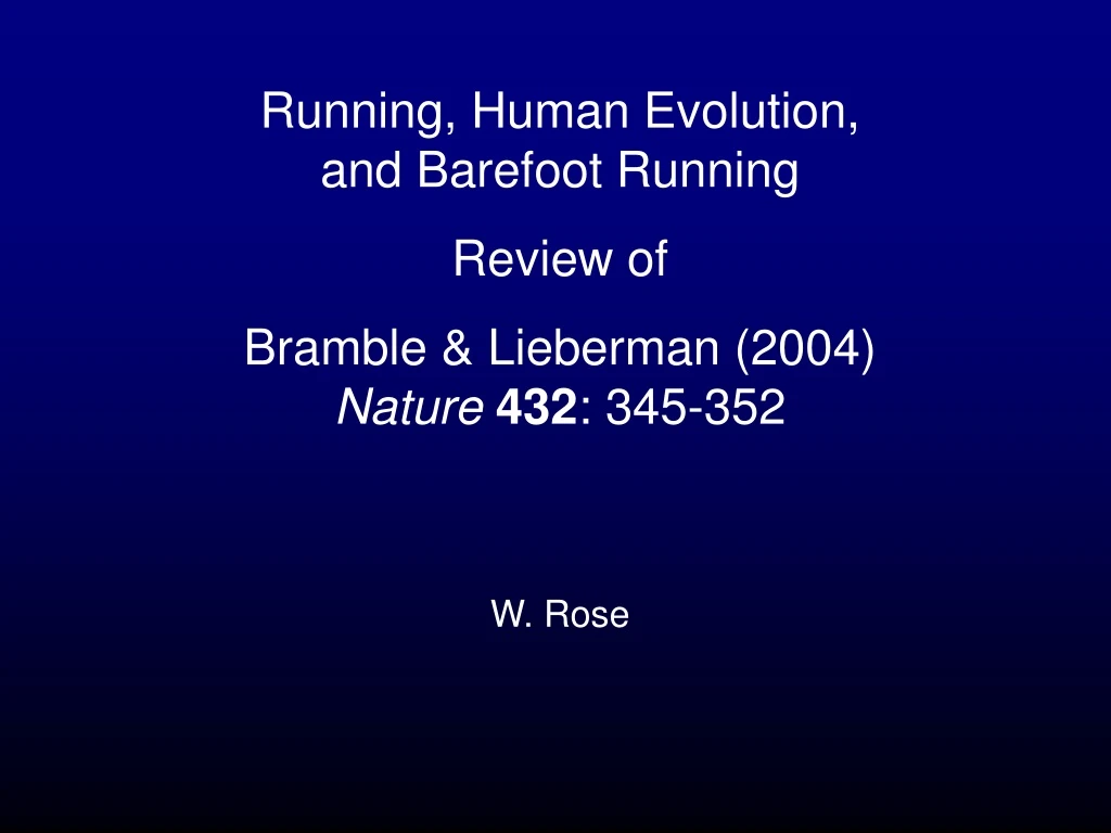 running human evolution and barefoot running