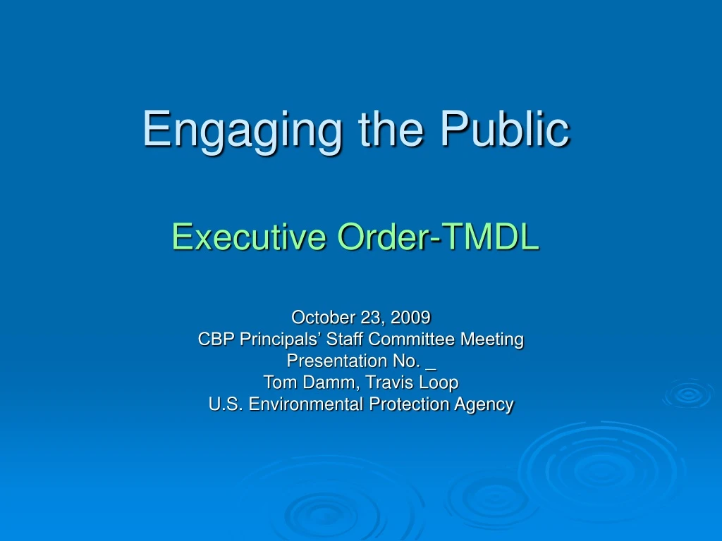 engaging the public executive order tmdl