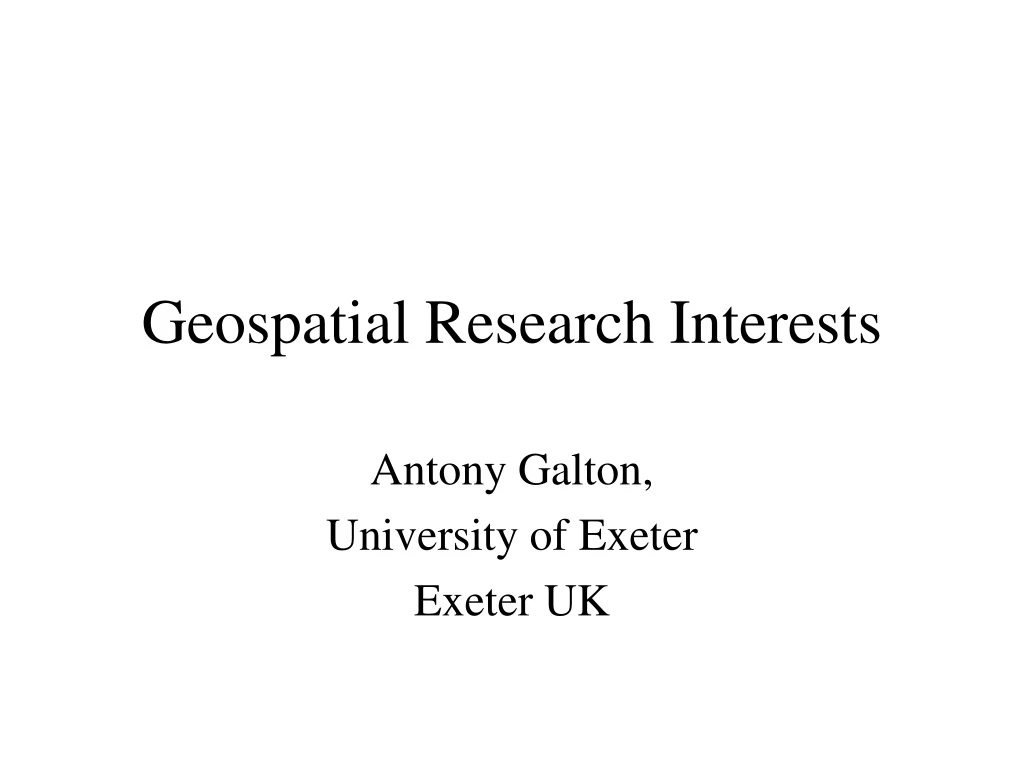geospatial research interests