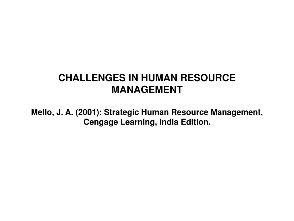 challenges in human resource management mello
