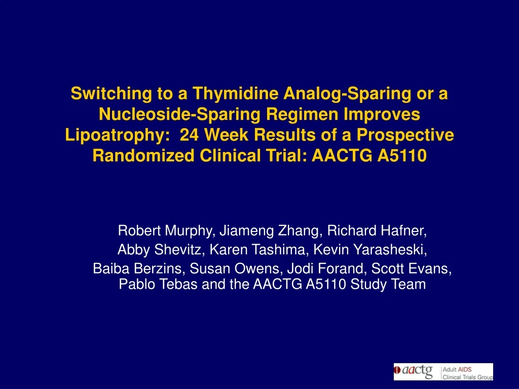 switching to a thymidine analog sparing