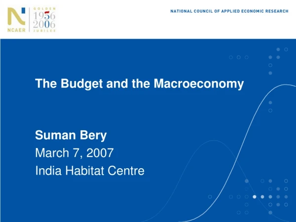 The Budget and the Macroeconomy