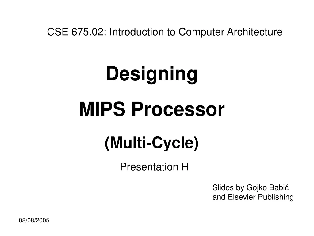 cse 675 02 introduction to computer architecture