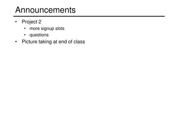 Announcements