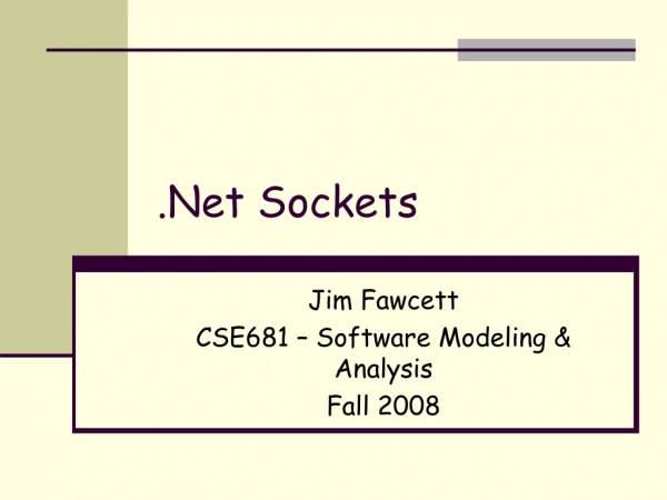 .Net Sockets