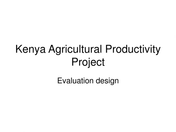 Kenya Agricultural Productivity Project