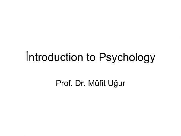 İntroduction to Psychology