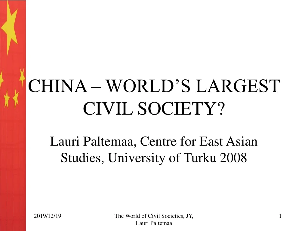 china world s largest civil society