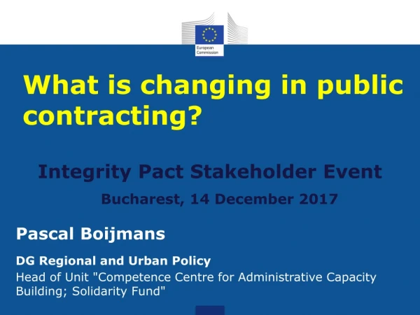 What is changing in public contracting?