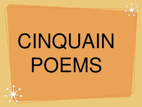 CINQUAIN POEMS