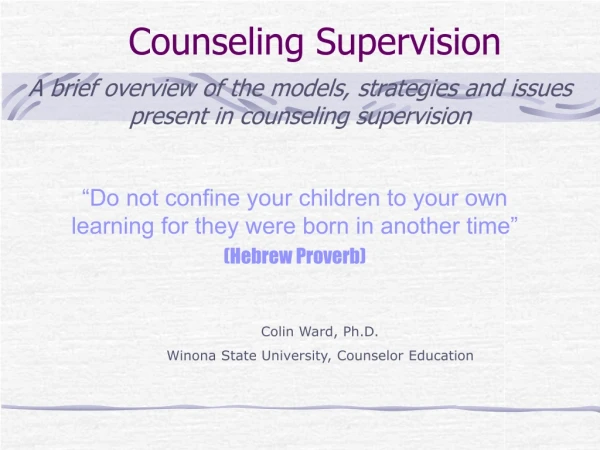 Counseling Supervision