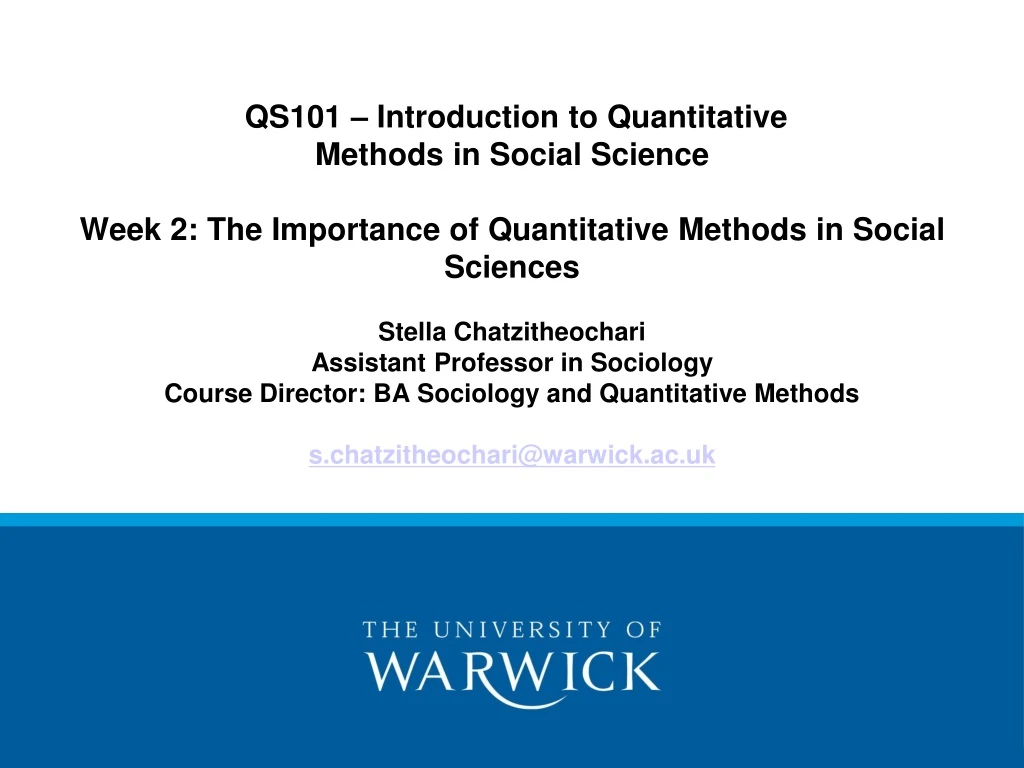 qs101 introduction to quantitative methods