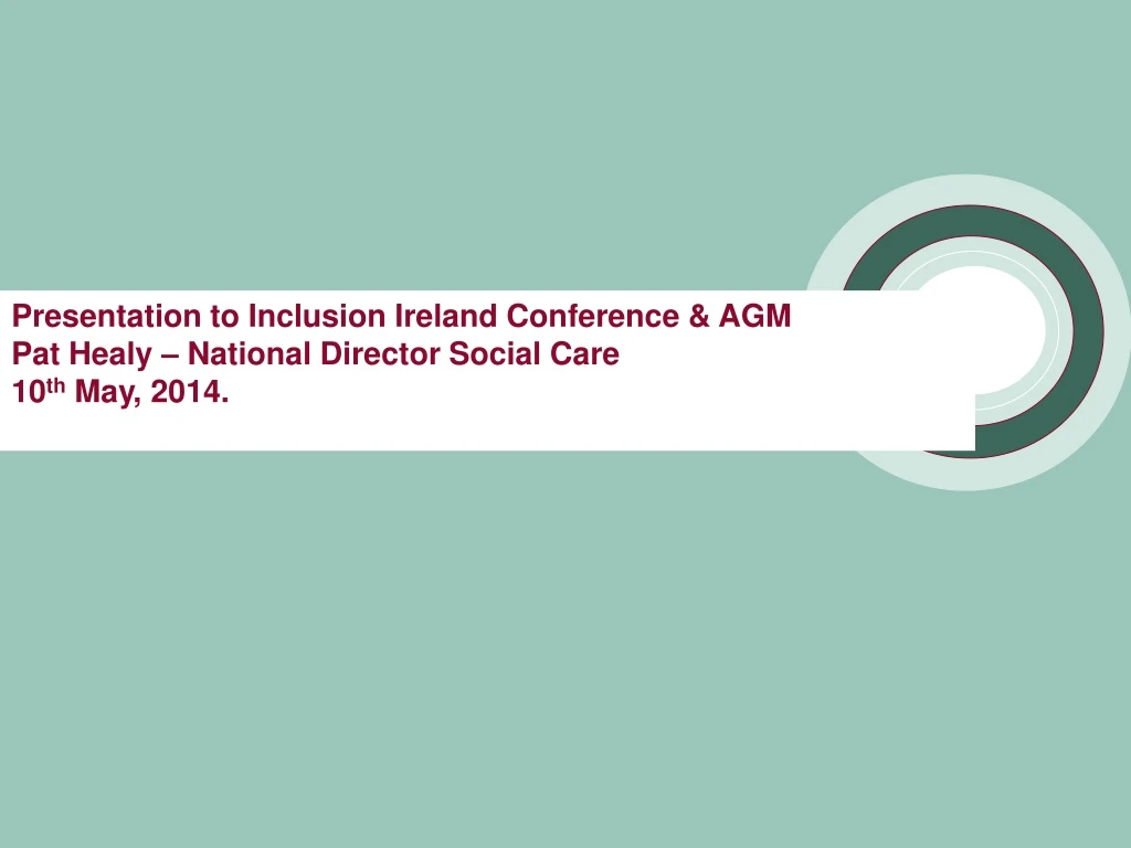 presentation to inclusion ireland conference