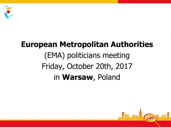 European Metropolitan Authorities (EMA) politicians meeting Friday, October 20th, 2017