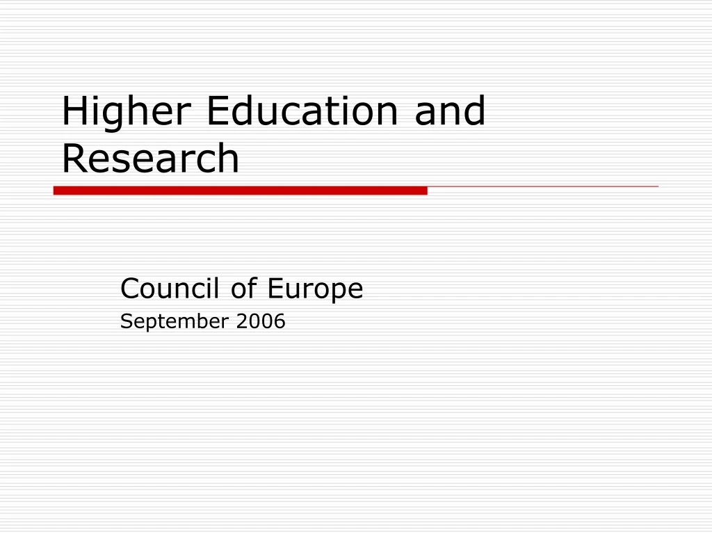 higher education and research