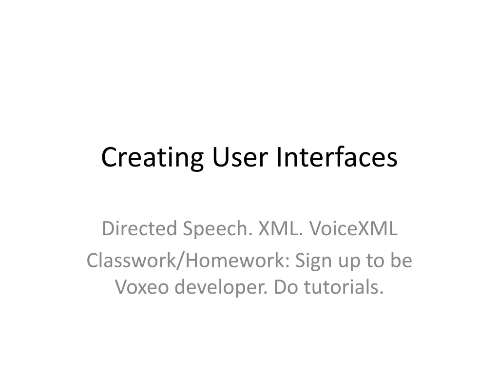 creating user interfaces