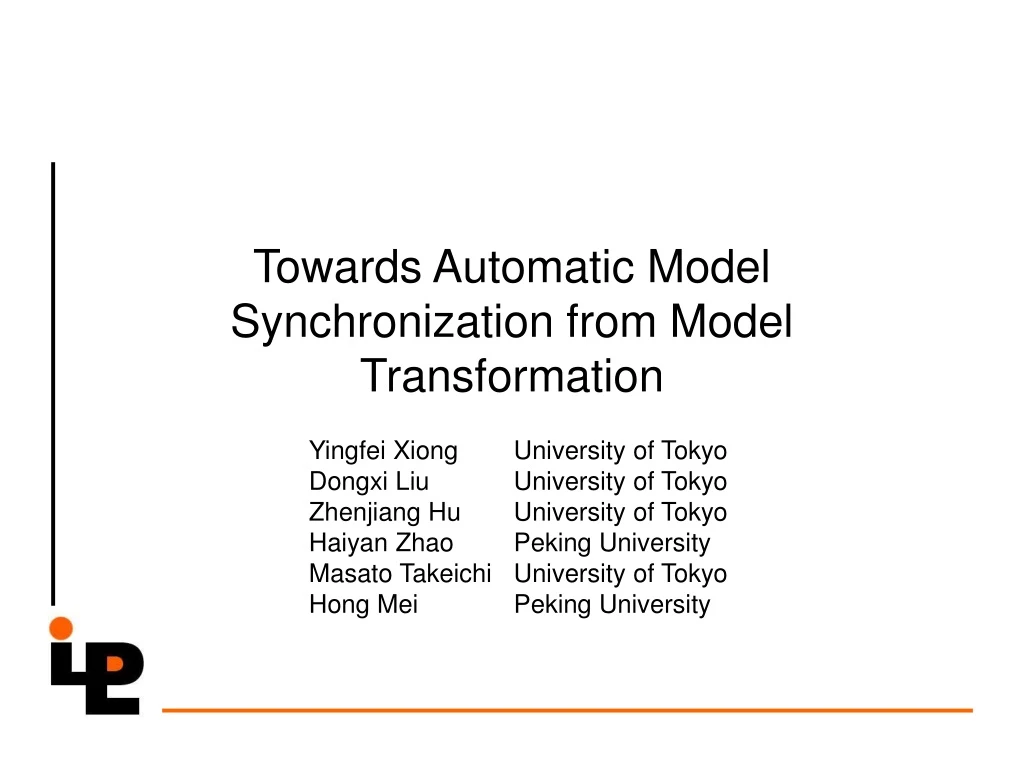 towards automatic model synchronization from model transformation