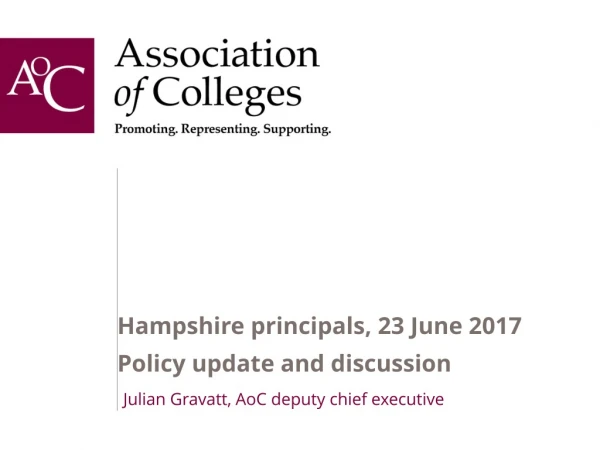 Hampshire principals, 23 June 2017 Policy update and discussion