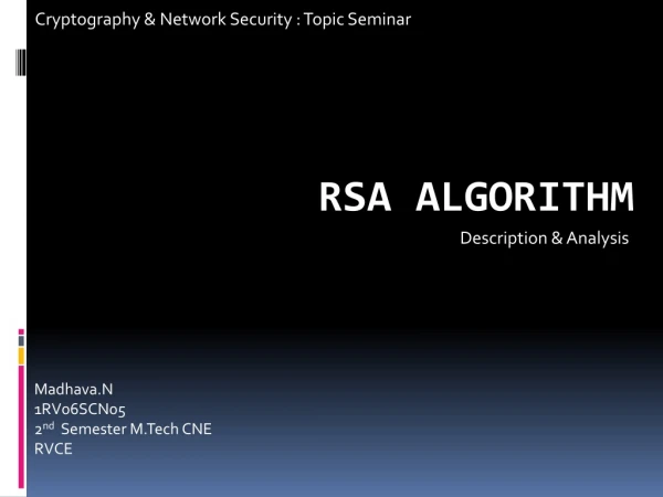 Cryptography &amp; Network Security : Topic Seminar