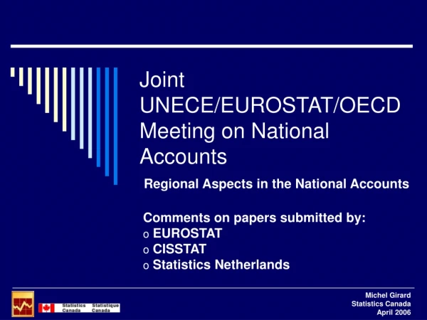 Joint UNECE/EUROSTAT/OECD Meeting on National Accounts