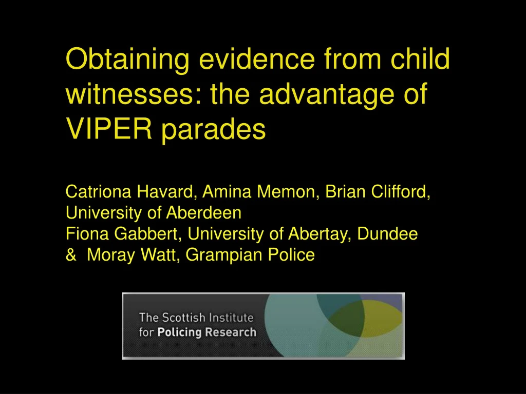 obtaining evidence from child witnesses