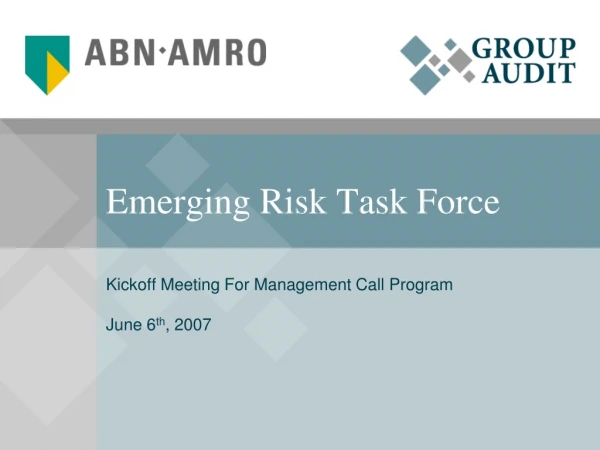 Emerging Risk Task Force