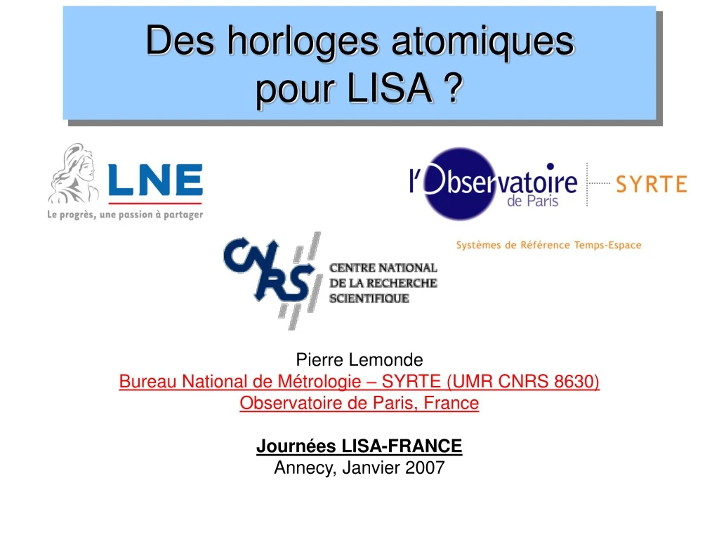 des horloges atomiques pour lisa