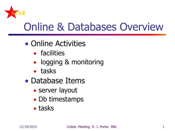 Online &amp; Databases Overview