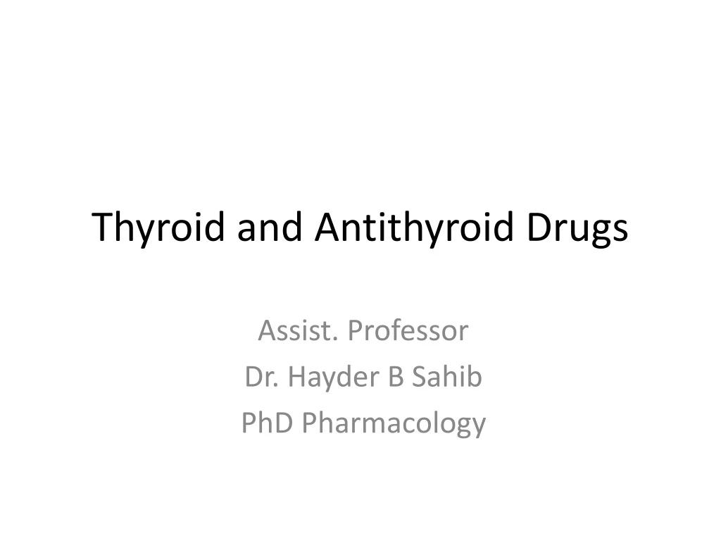 thyroid and antithyroid drugs