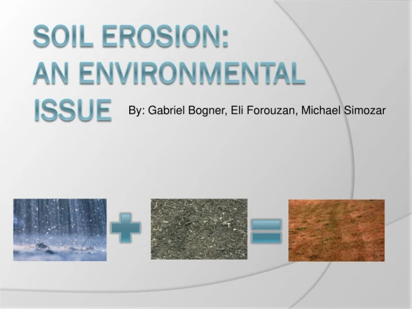 Soil Erosion: An Environmental Issue