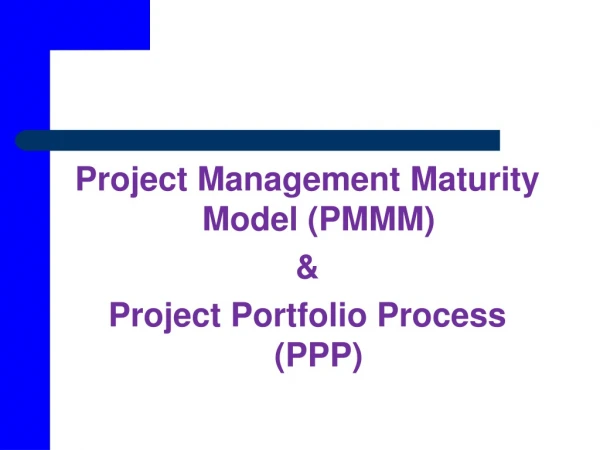 Project Management Maturity Model (PMMM) &amp;   Project Portfolio Process (PPP)