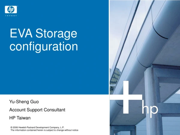 EVA Storage configuration