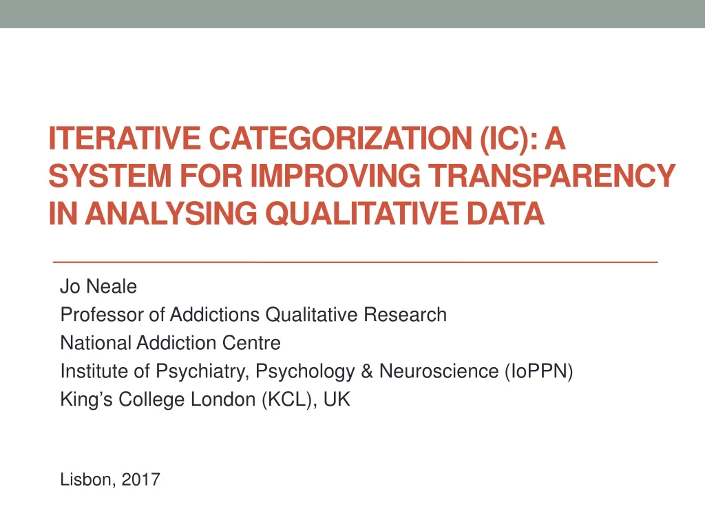 iterative categorization ic a system for improving transparency in analysing qualitative data