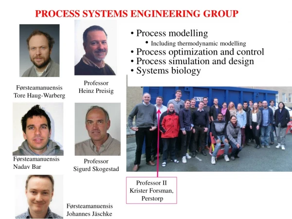 PROCESS SYSTEMS ENGINEERING GROUP