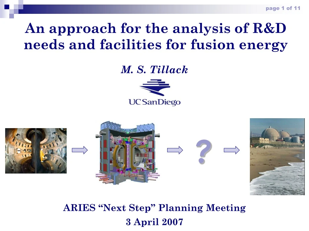 an approach for the analysis of r d needs and facilities for fusion energy