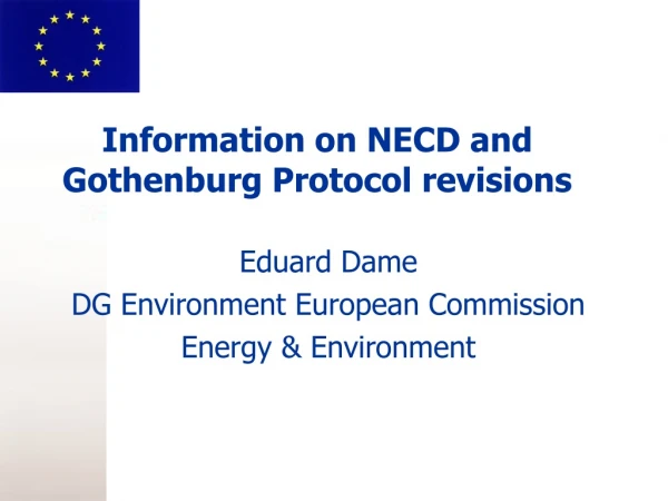 Information on NECD and Gothenburg Protocol revisions