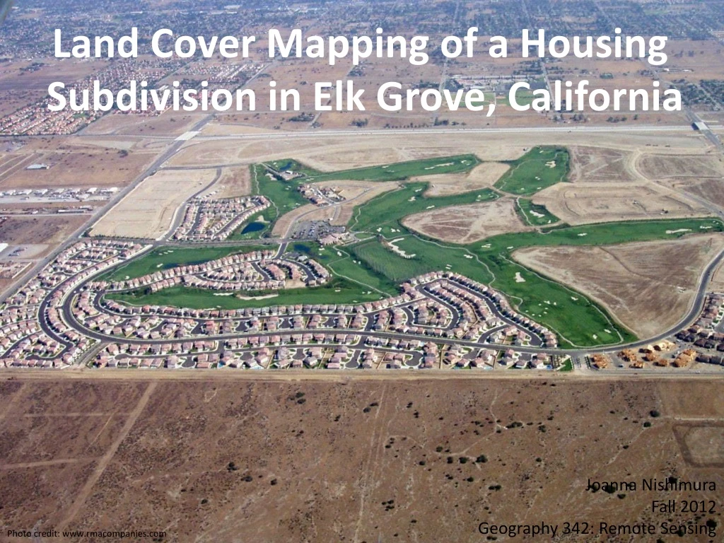 land cover mapping of a housing subdivision