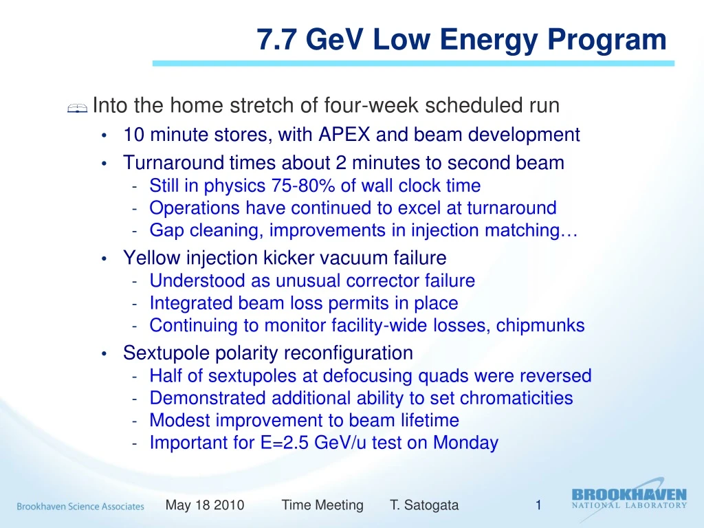 7 7 gev low energy program