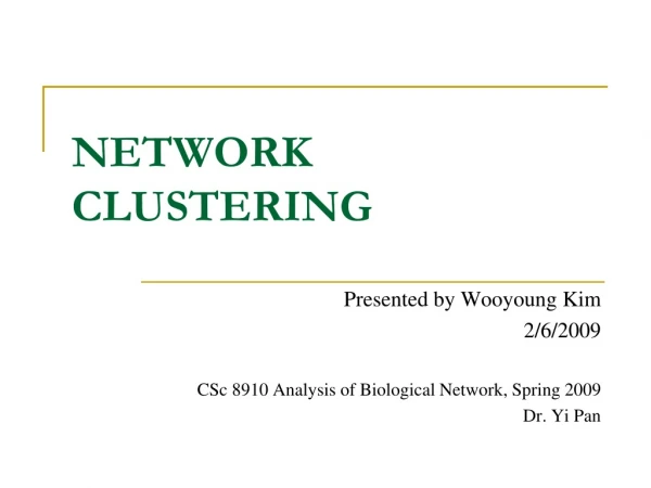 Network  clustering