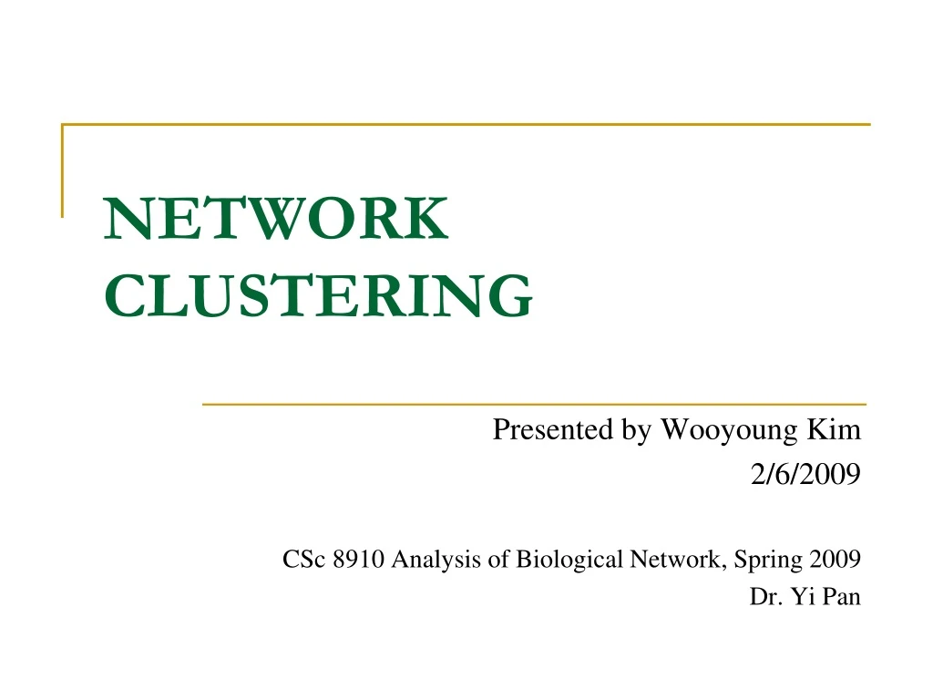 network clustering