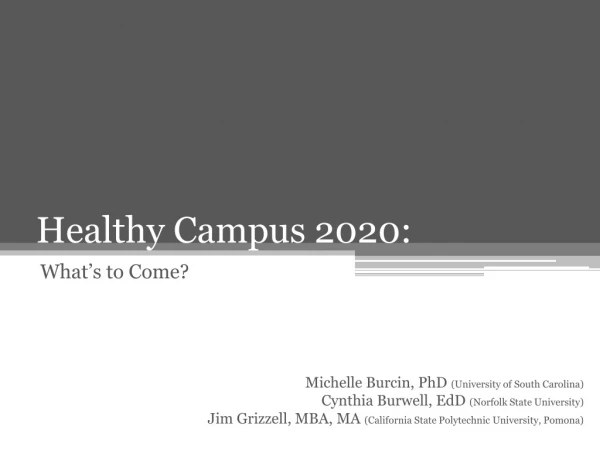 Healthy Campus 2020: