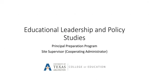Educational Leadership and Policy Studies
