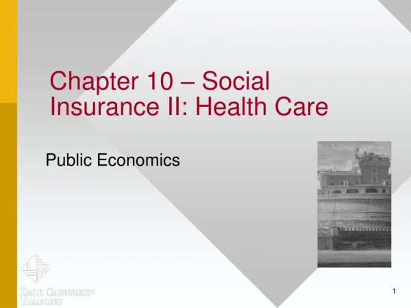 Chapter 10 – Social Insurance II: Health Care
