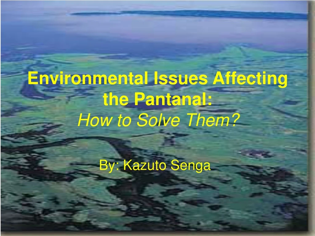 environmental issues affecting the pantanal how to solve them