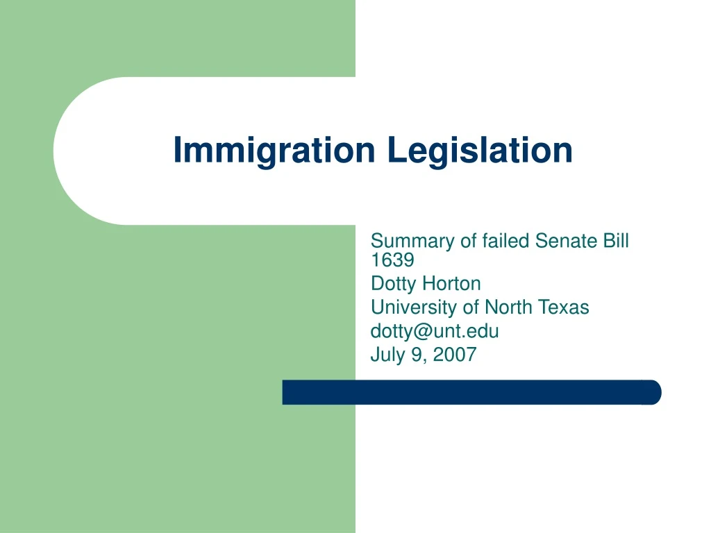 immigration legislation