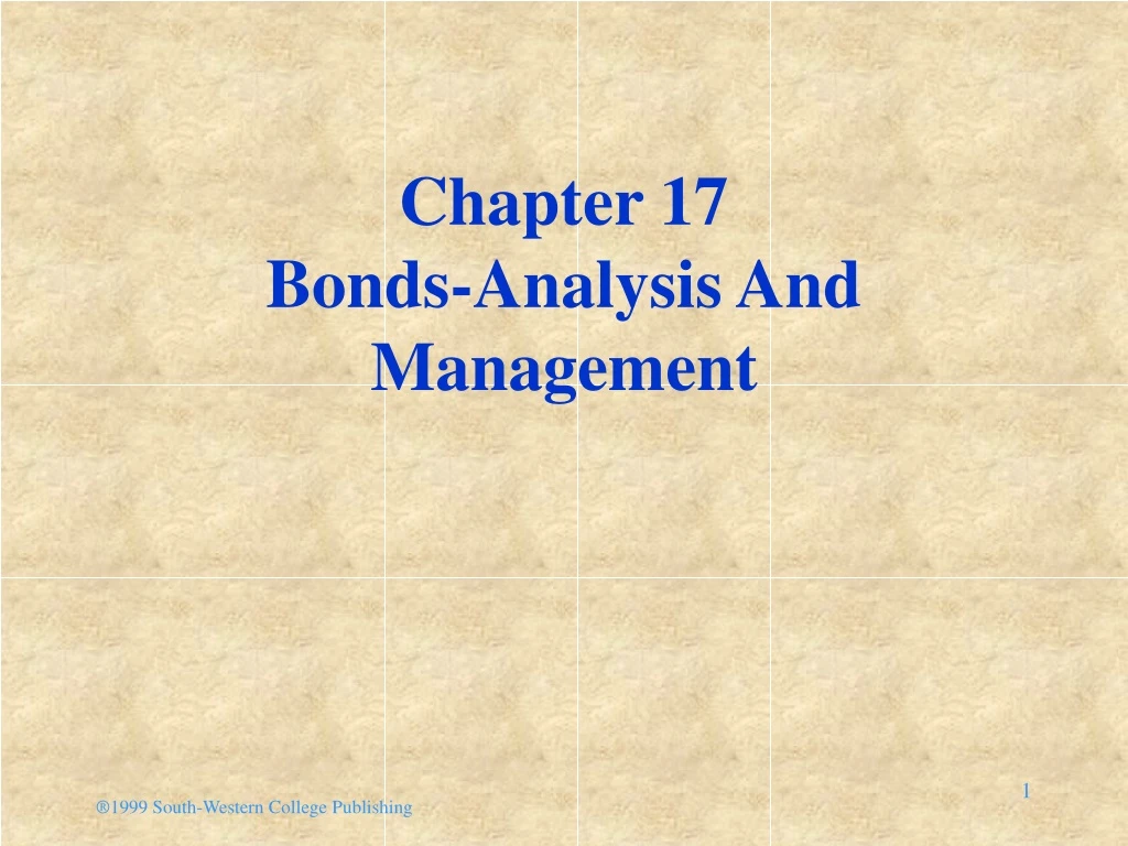 chapter 17 bonds analysis and management